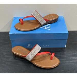 Italian Shoemakers Ryann Woman's Red Rhinestone Sandal sz 7.5 NEW